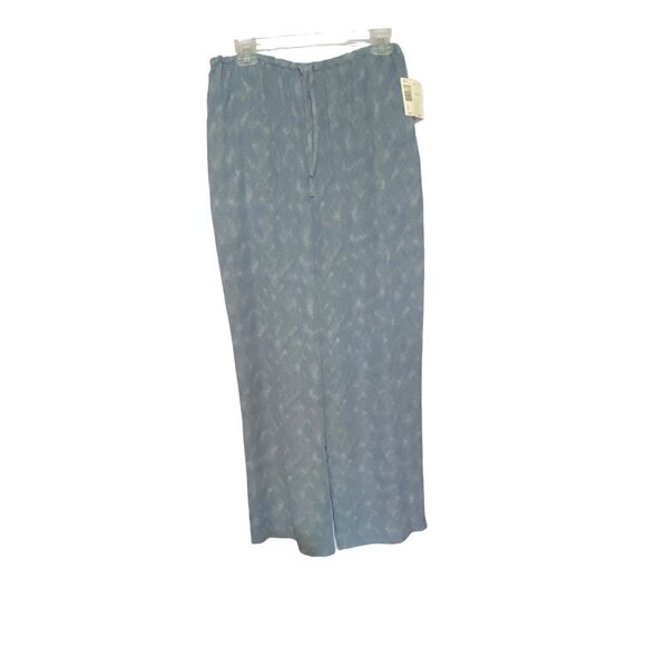 Liz Claiborne Liz Sport Elastic Waist Pull On Wide Leg Blue and White Pants Size - Picture 2 of 11